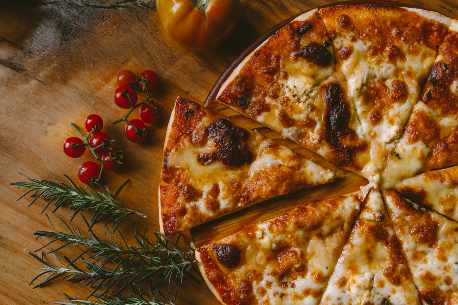 Pizza fresh from an oven
